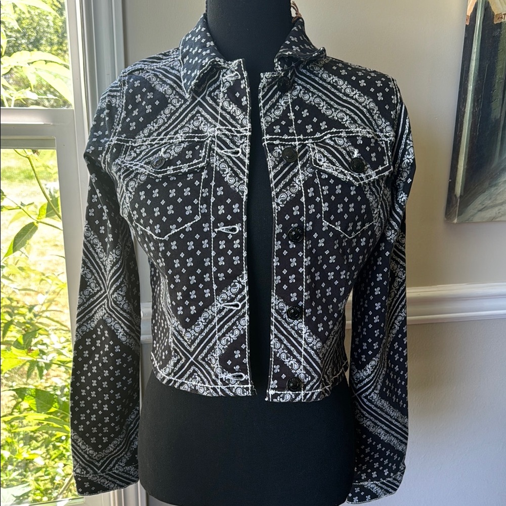 Shyanne Black bandana Southwestern print Jacket Women’s Size XS